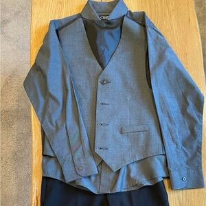Chaps Gray Boy's dress shirt, vest & pants